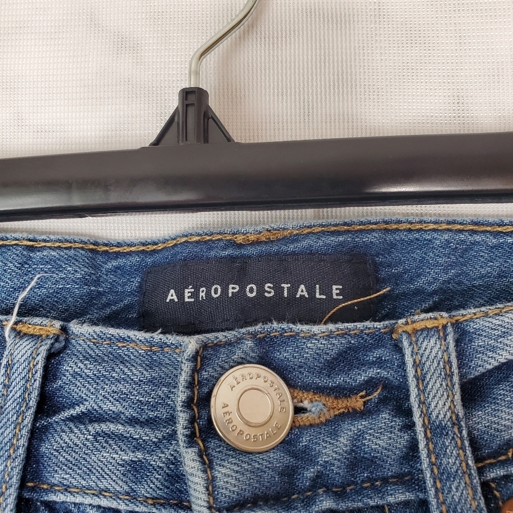 Aeropostale 90s Baggy Distressed Jeans High Rise Size 4R - Picture 3 of 4